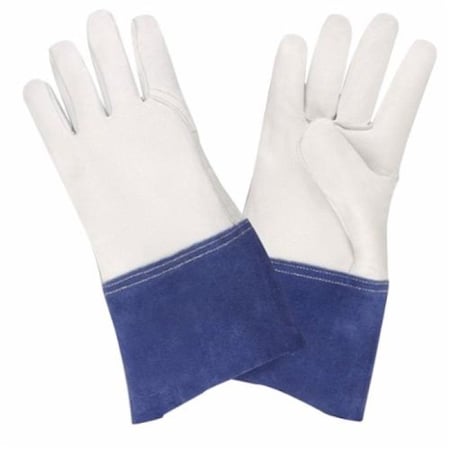 Premium Grade MIG/TIG Welding Gloves,, L, Premium Grain Goat Skin Leather, Gauntlet Cuff, 12PK